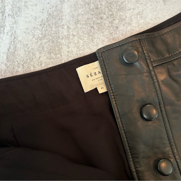 Sezane Black Leather Skirt - Picture 2 of 5